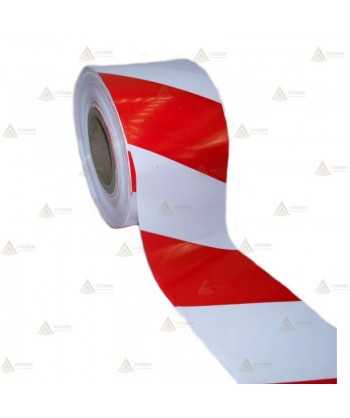 Cinta de balización con franjas rojas/blancas. Galga 400 (250m x 8 cm)