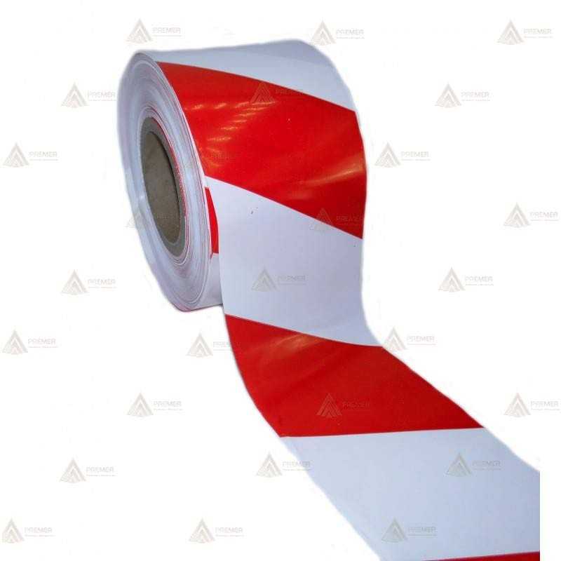 Cinta de balización con franjas rojas/blancas. Galga 400 (250m x 8 cm)
