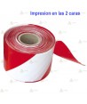 Cinta de balización franjas rojas/blancas en las dos caras. Galga 400 (200m x 10 cm)