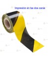 Cinta de balización franjas amarillas/negras en las dos caras. Galga 400 (200m x 10 cm)