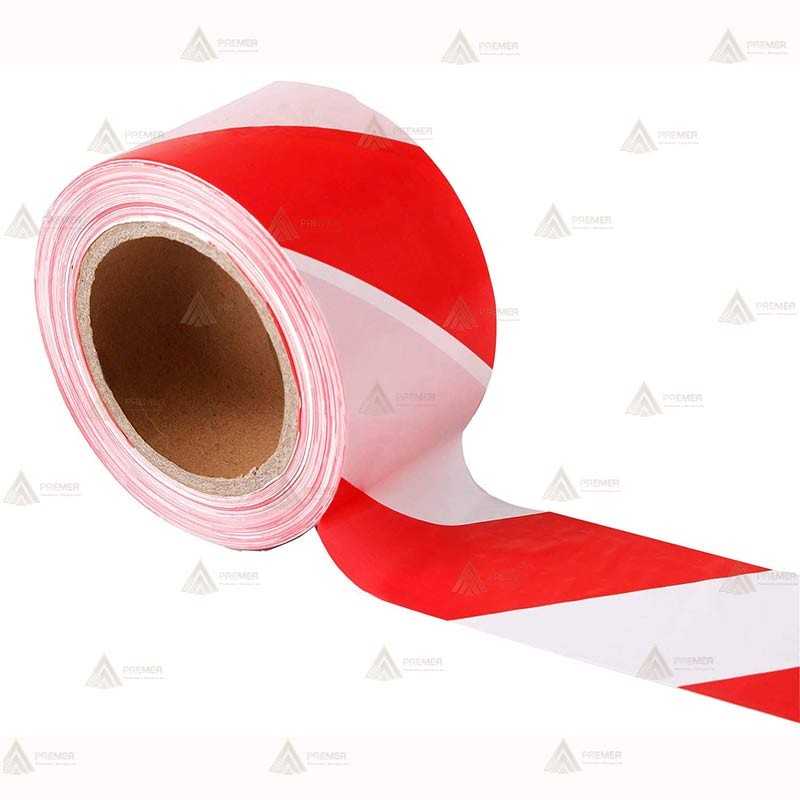 Cinta adhesiva de señalización franjas Rojas/blancas (132 m x 5 cm)