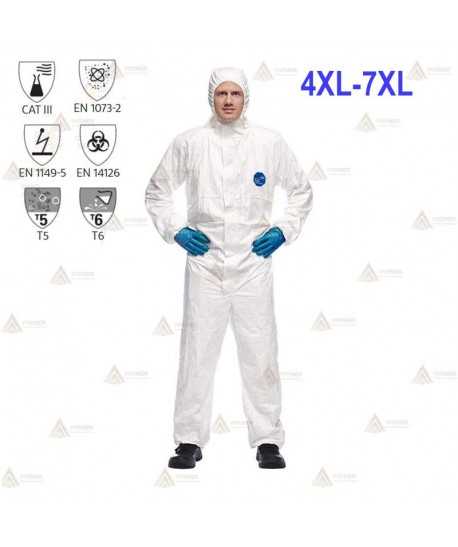 Buzo impermeable y transpirable Tyvek® 500 Xpert  color blanco (Tipo 5 y 6) tallas 4XL a 7XL