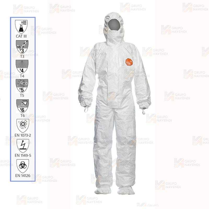Buzo Tychem 4000 S con calcetín. Tipo 3B, 4B, 5 y 6 (15 Und)