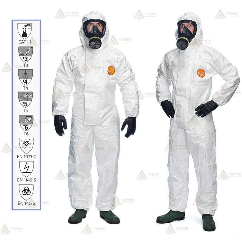 Buzo Tychem 4000 S sin calcetín. Tipo 3B, 4B, 5 y 6 (15 Und)