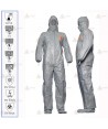 Buzo Tychem 6000 F gris con calcetines. Tipo 3B, 4B, 5, 6   (20 und)