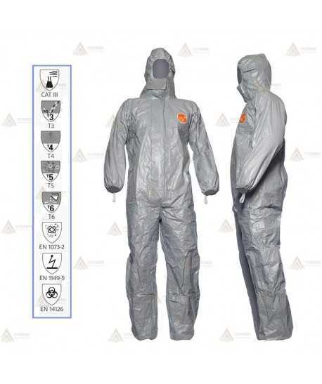 Buzo Tychem 6000 F gris sin calcetines. Tipo 3B, 4B, 5, 6   (20 und)