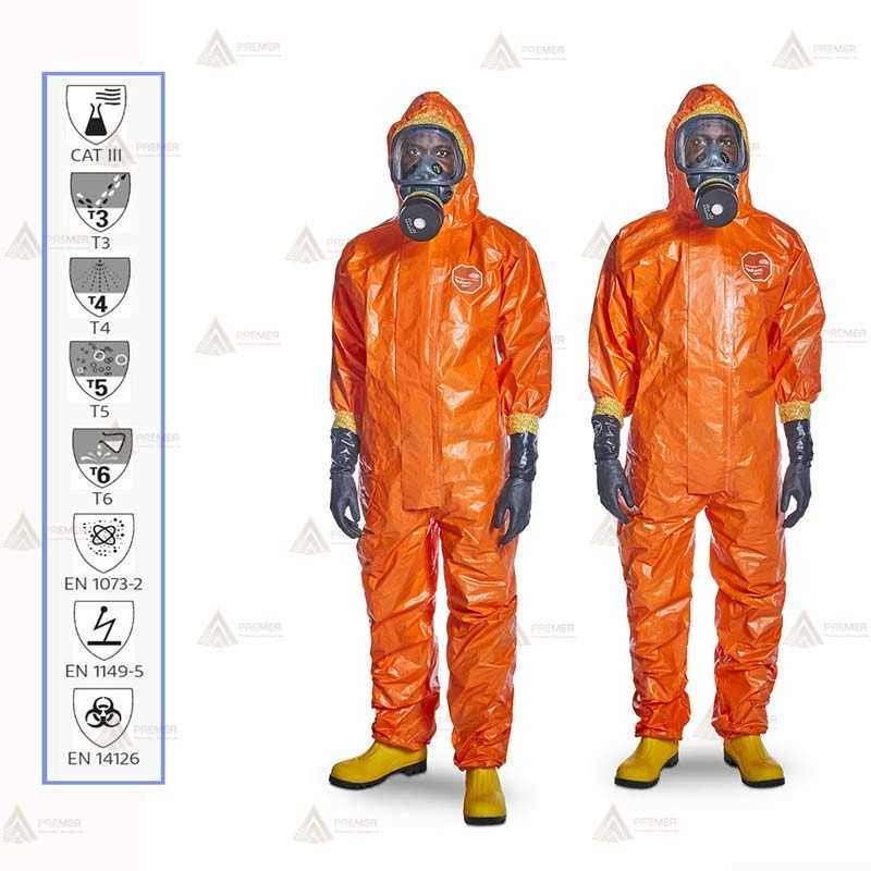 Buzo desechable Tychem 6000 F naranja. Tipo 3B, 4B, 5, 6   (25 und)