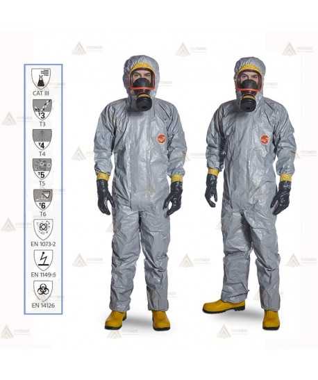 Buzo Tychem 6000 F Plus gris sin calcetines. Tipo 3B, 4B, 5, 6   (10 und)