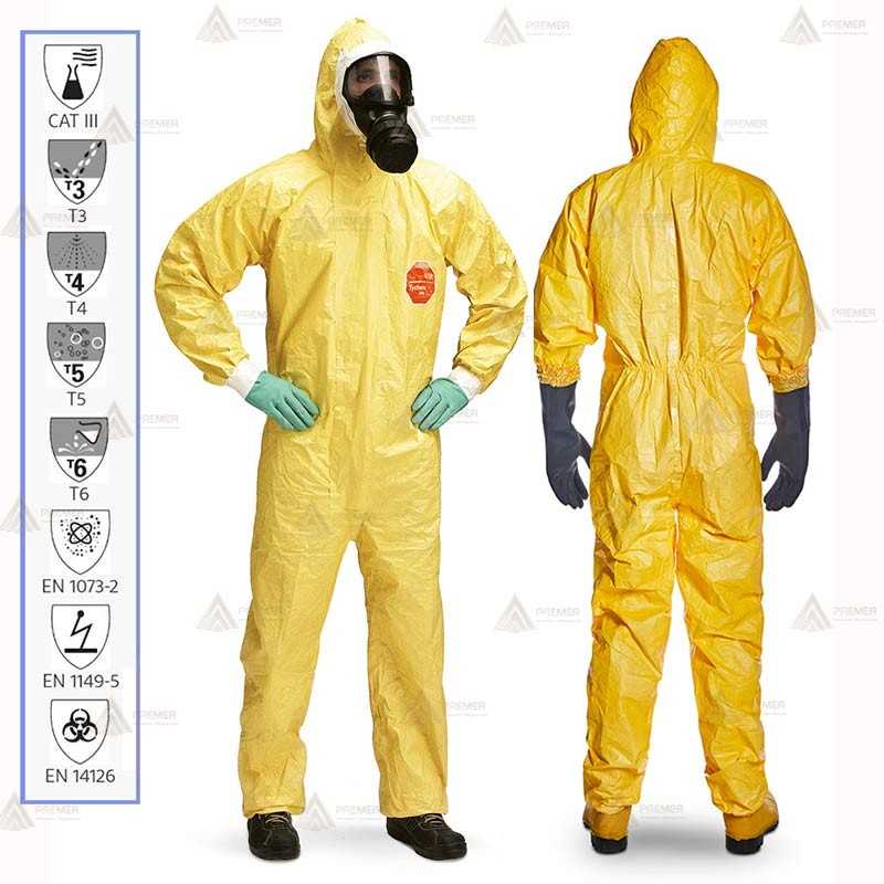 Buzo desechable Tychem 2000 C . Tipo 3B, 4B, 5 y 6   (25 und) color amarillo