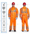Buzo desechable alta visibilidad TYVEC-500HV color naranja flúor. Tipo 5 y 6