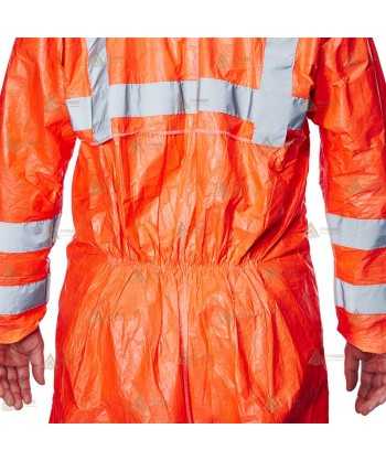 Buzo desechable alta visibilidad TYVEC-500HV color naranja flúor. Tipo 5 y 6