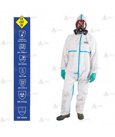 Buzo desechable contra agentes infecciosos. Tipo 4, 5, 6