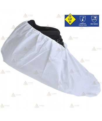 Cubrezapatos protección química y biológica de tres capas de SMS color blanco