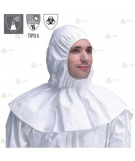Capuz Tyvek 500 con faldón con protección Tipo 6B (100 Unid.)