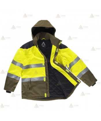 Parka ignífuga e impermeable con refuerzos para bomberos forestales