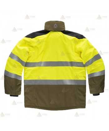 Parka ignífuga e impermeable con refuerzos para bomberos forestales