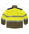 Parka ignífuga e impermeable con refuerzos para bomberos forestales
