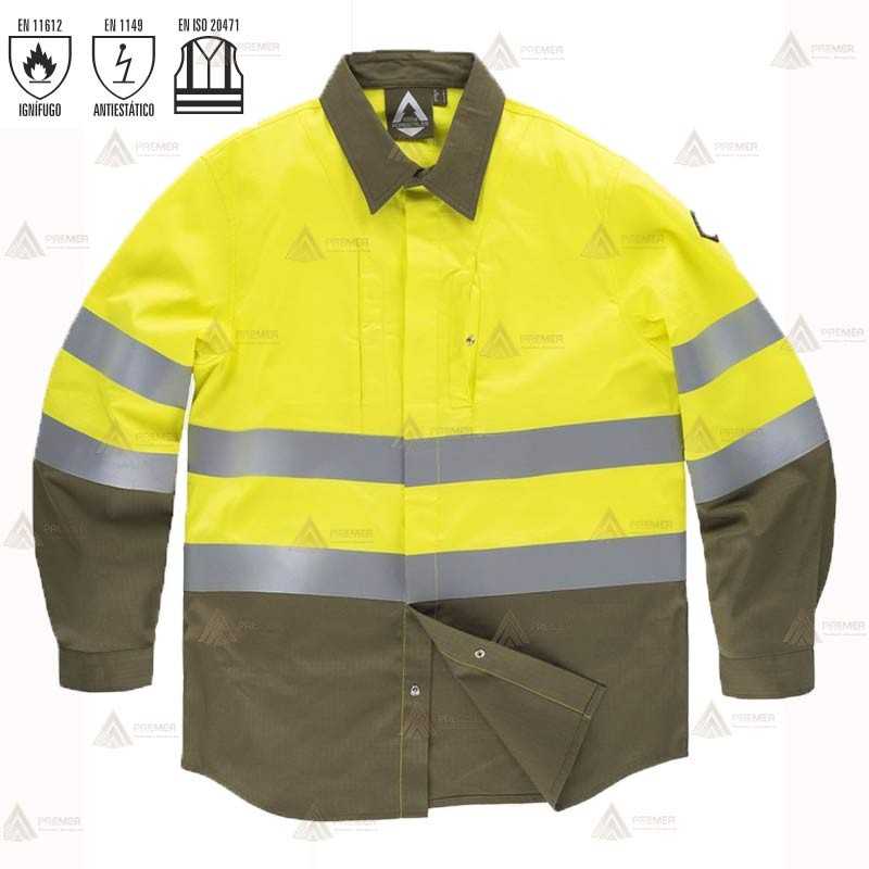 Camisa ignífuga de manga larga para bomberos forestales