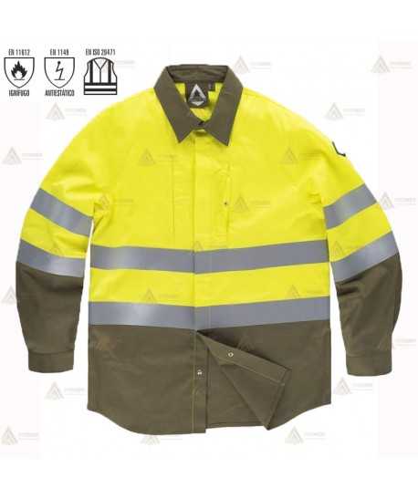 Camisa ignífuga de manga larga para bomberos forestales
