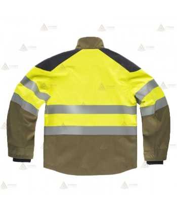 Chaqueta softshell ignífuga con refuerzos para bomberos forestales