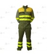 Buzo ignífugo de alta visibilidad con refuerzos para bomberos forestales