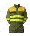 Buzo ignífugo de alta visibilidad con refuerzos para bomberos forestales