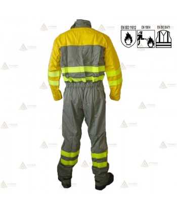 Buzo ignífugo de alta visibilidad para bomberos forestales