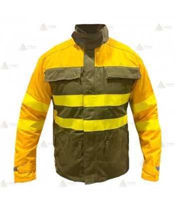 Chaquetón ignífugo de alta visibilidad para bomberos forestales