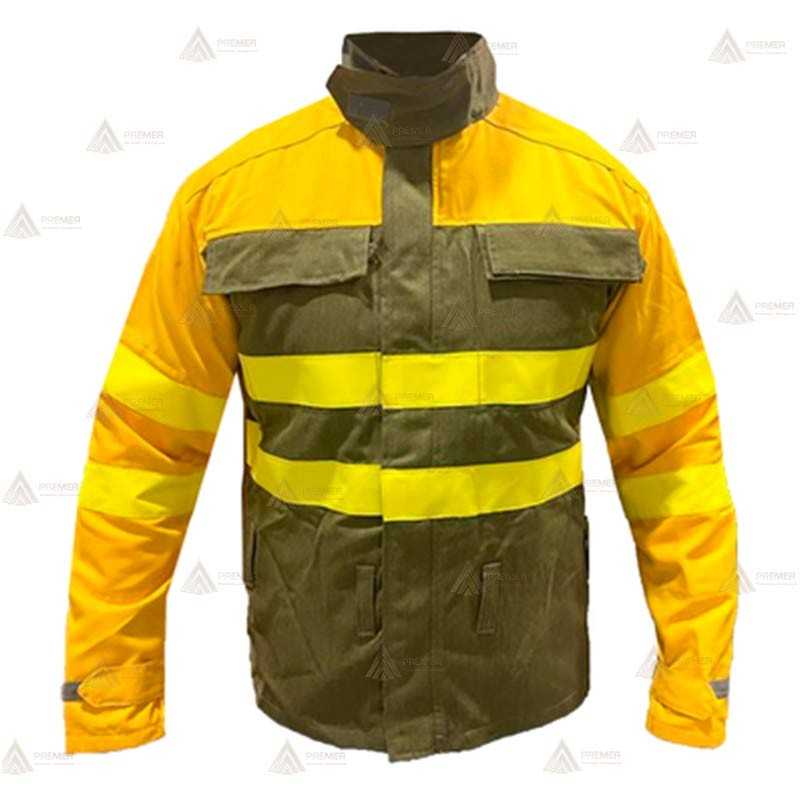 Chaquetón ignífugo de alta visibilidad para bomberos forestales