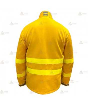 Camisa ignífuga de alta visibilidad con refuerzos para bomberos forestales