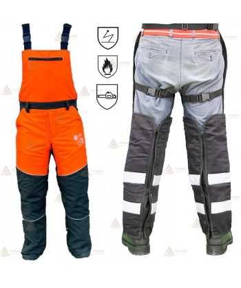 Zahón anticorte e ignífugo con peto para bomberos forestales