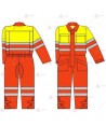 Buzo ignífugo de alta visibilidad con refuerzos para bomberos forestales