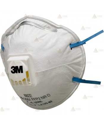 Mascarilla 3M 8822 con válvula para partículas, FFP2 NR D (Pack 10)