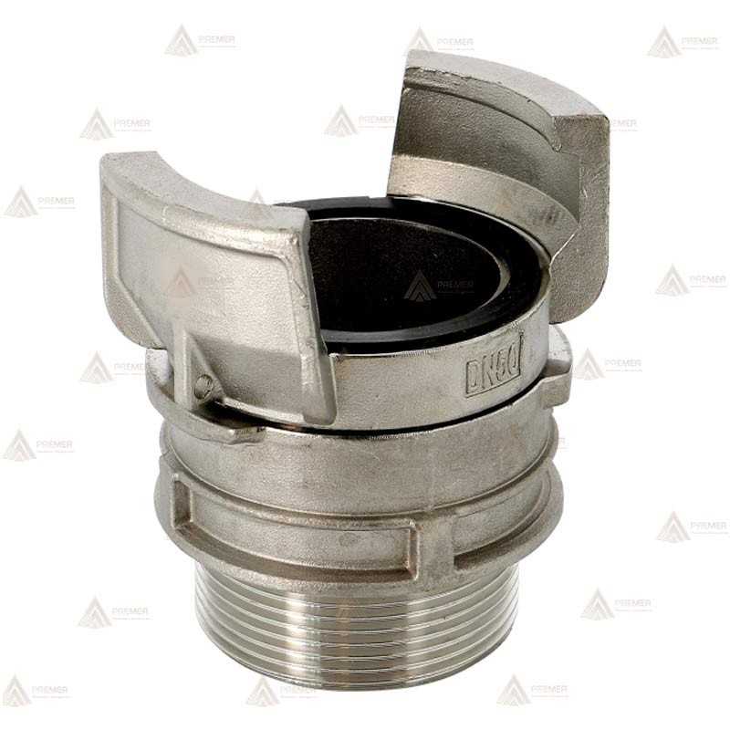 Acople Guillemin fijo de aluminio con rosca macho y cierre