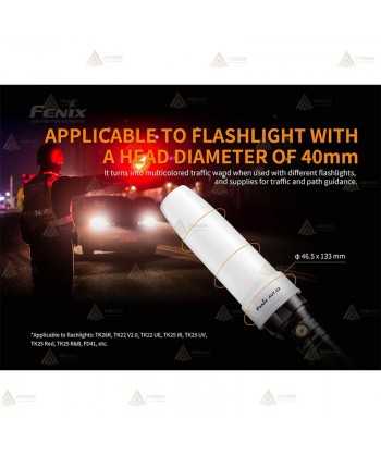 Cono blanco de tráfico para distintos modelos de linternas Fenix