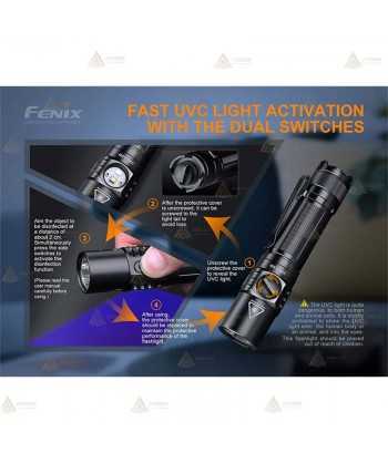 Linterna Fénix LD32 UVC con rayos ultravioleta para desinfección (1200 Lúmenes)