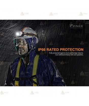 Frontal Fénix HP16R 1250 lúmenes con doble foco (inundación y distancia) y luz blanca y roja