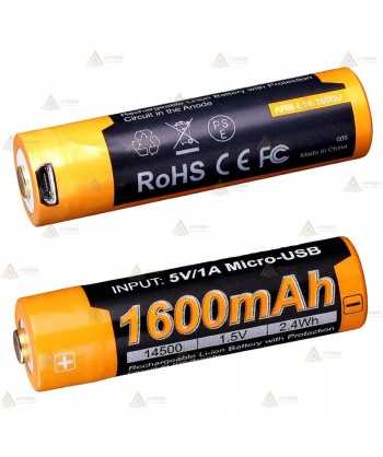 Batería de Li-Ion Fénix 1,5V y 1600 mAh con micro-USB de carga