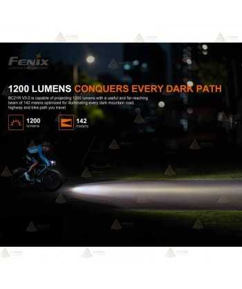 Foco recargable Fenix BC21R V3.0 para bicicletas (1200 lúmenes)
