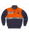 Sudadera gruesa de alta visibilidad bicolor con media cremallera para Protección Civil