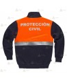 Sudadera gruesa de alta visibilidad bicolor con media cremallera para Protección Civil
