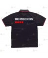 Polo transpirable de manga corta para parque de bomberos marino/rojo