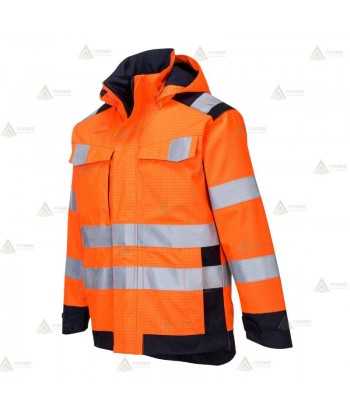 Parka ligera impermeable y desmontable, multinorma de fibra modacrílica