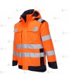 Parka ligera impermeable y desmontable, multinorma de fibra modacrílica