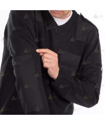 Jersey de punto de cuello pico con refuerzos y galoneras