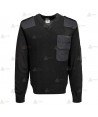 Jersey de punto de cuello pico con refuerzos y galoneras