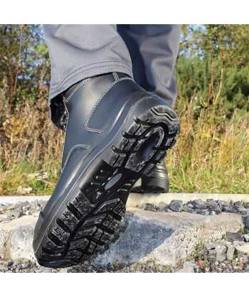 Botas táctica de piel flor de seguridad con cremallera y cordura S3 HRO