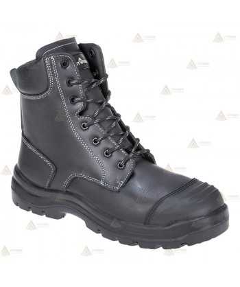Botas táctica de piel flor de seguridad con cremallera y cordura S3 HRO