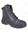 Botas táctica de piel flor de seguridad con cremallera y cordura S3 HRO