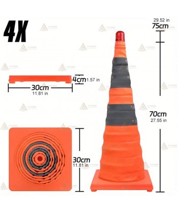 Cono plegable para controles policiales de 70 cm